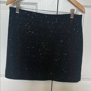 J. Crew Black Sequin Mini Pencil Skirt. Size 8.